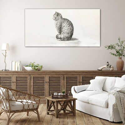 Tableau en verre Chat assis