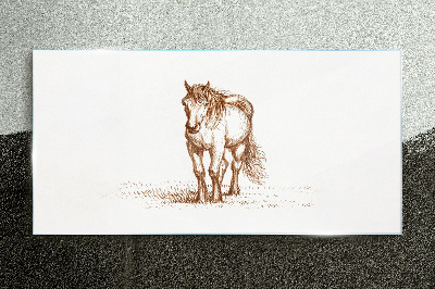 Tableau photo sur verre Un cheval dans le pré
