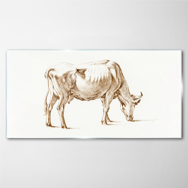 Tableau imprimé sur verre Vache au contour marron