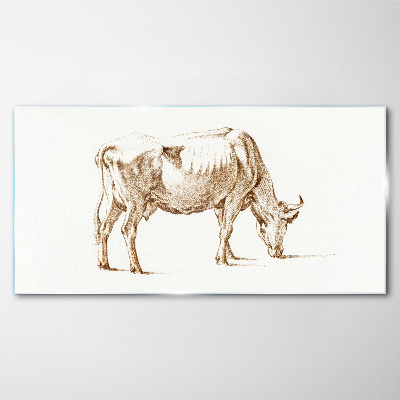 Tableau imprimé sur verre Vache au contour marron