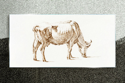 Tableau imprimé sur verre Vache au contour marron
