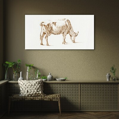 Tableau imprimé sur verre Vache au contour marron