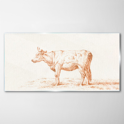 Tableau photo sur verre Une vache sur l'herbe