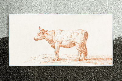 Tableau photo sur verre Une vache sur l'herbe