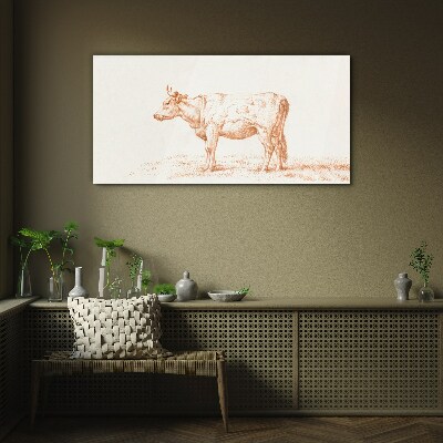 Tableau photo sur verre Une vache sur l'herbe