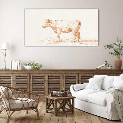 Tableau photo sur verre Une vache sur l'herbe