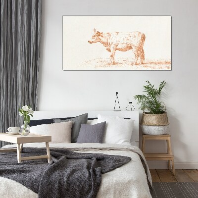 Tableau photo sur verre Une vache sur l'herbe