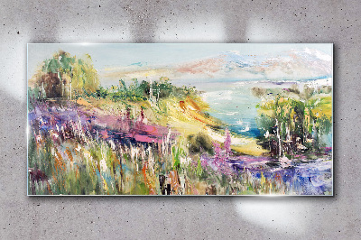 Tableau en verre Paysage balnéaire coloré