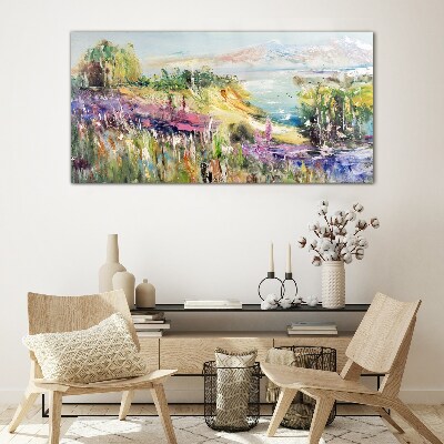 Tableau en verre Paysage balnéaire coloré