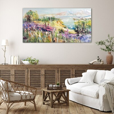 Tableau en verre Paysage balnéaire coloré