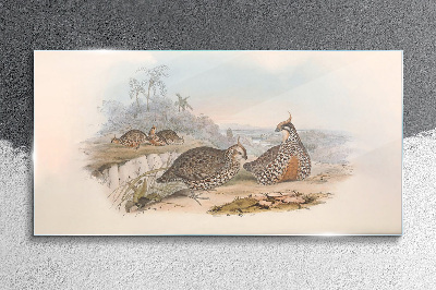 Tableau imprimé sur verre Canards sur fond tropical