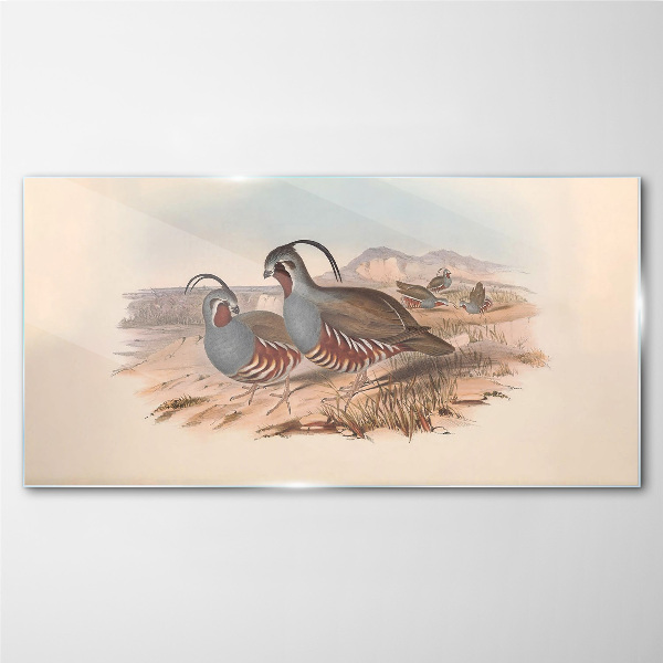 Tableau verre imprimé Les oiseaux dans le paysage