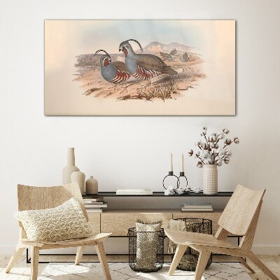 Tableau verre imprimé Les oiseaux dans le paysage