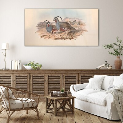 Tableau verre imprimé Les oiseaux dans le paysage