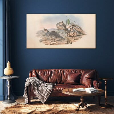 Tableau photo sur verre Vie paisible des oiseaux sur la plage