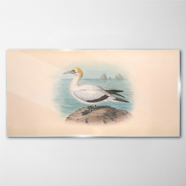 Tableau sur verre Oiseau de mer sur fond d'eau