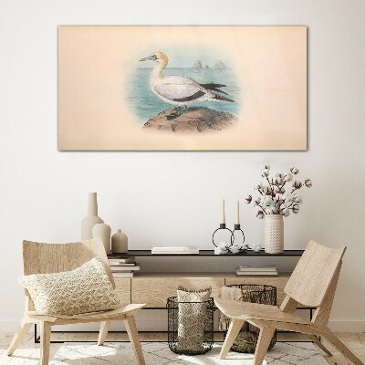 Tableau sur verre Oiseau de mer sur fond d'eau
