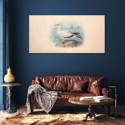 Tableau sur verre Oiseau de mer sur fond d'eau