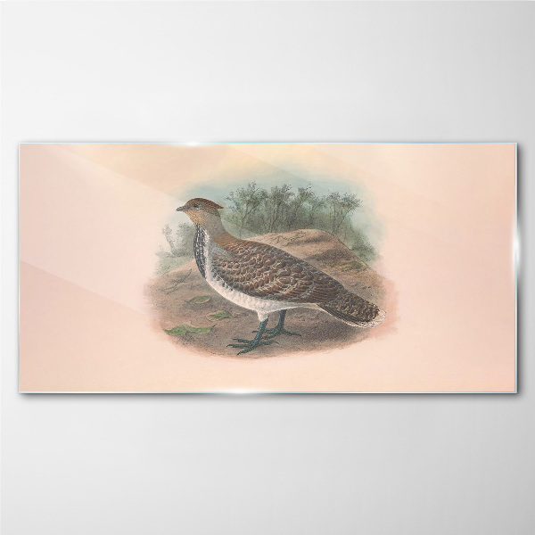 Tableau imprimé sur verre Un oiseau sur fond de nature