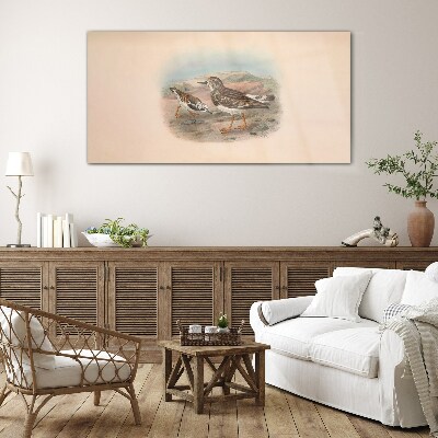 Tableau photo sur verre Oiseaux sur fond de paysage désertique