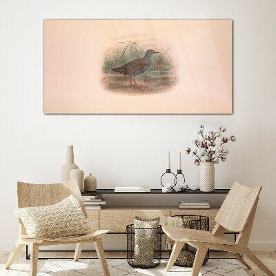 Tableau en verre Pêcheur dans l'herbe