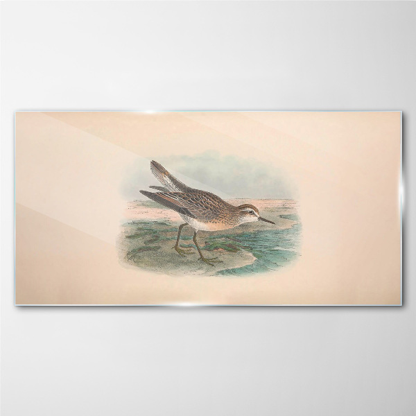 Tableau en verre Un oiseau migrateur sur fond de paysage