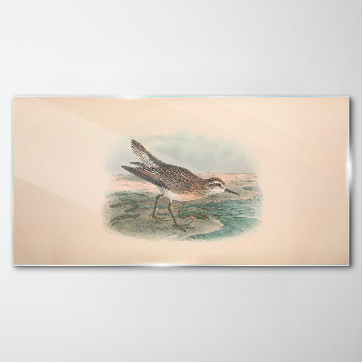 Tableau en verre Un oiseau migrateur sur fond de paysage