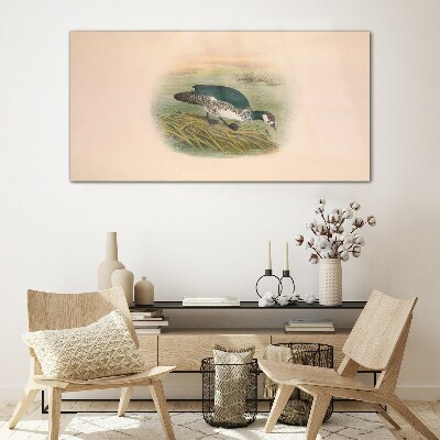 Tableau sur verre Un oiseau sur un fond d'eau
