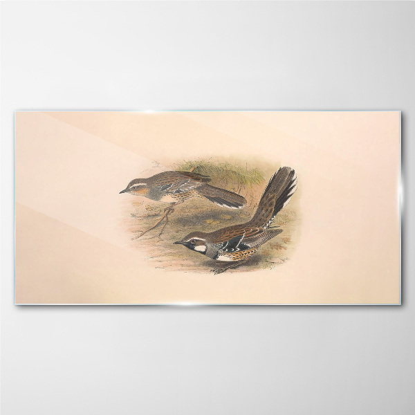 Tableau imprimé sur verre Des oiseaux dans un environnement délicat