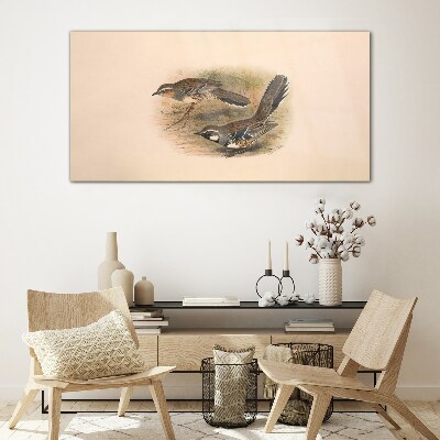 Tableau imprimé sur verre Des oiseaux dans un environnement délicat