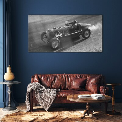Tableau imprimé sur verre Un classique de la course automobile en action