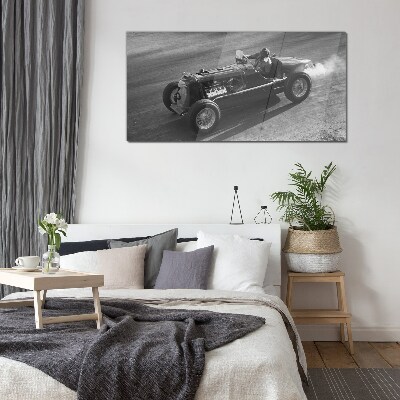 Tableau imprimé sur verre Un classique de la course automobile en action