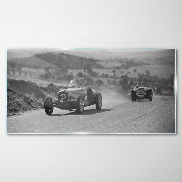 Tableau verre imprimé Les sensations fortes des courses des années 1950.
