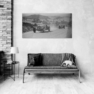 Tableau verre imprimé Les sensations fortes des courses des années 1950.