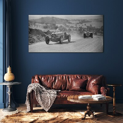 Tableau verre imprimé Les sensations fortes des courses des années 1950.