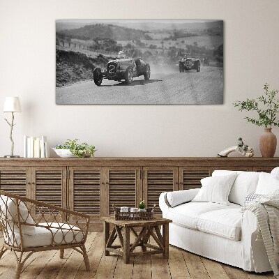 Tableau verre imprimé Les sensations fortes des courses des années 1950.
