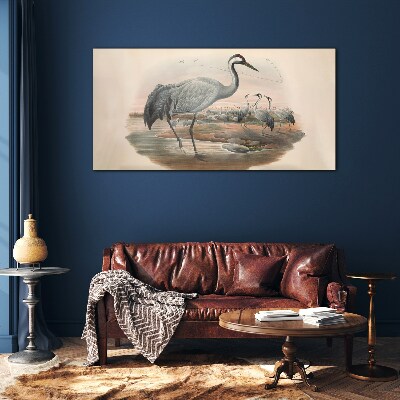 Tableau sur verre Vanneau huppé sur fond d'eau