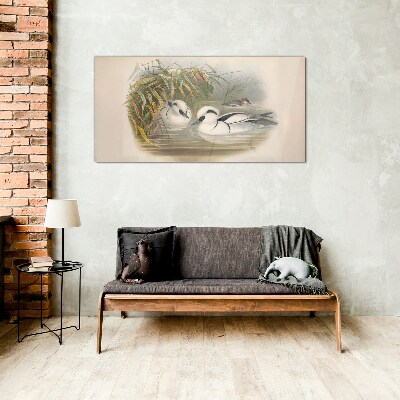 Tableau sur verre Un duo idyllique parmi les herbes