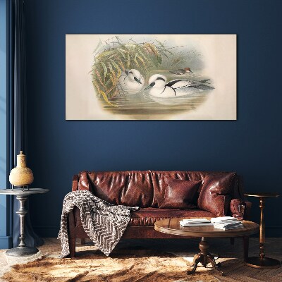 Tableau sur verre Un duo idyllique parmi les herbes