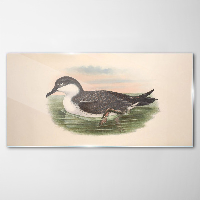 Tableau photo sur verre Un oiseau sur un fond d'eau