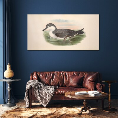 Tableau photo sur verre Un oiseau sur un fond d'eau