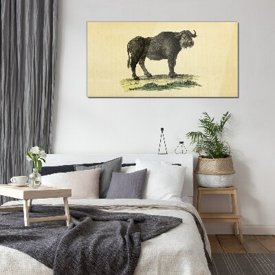 Tableau imprimé sur verre Buffle sur fond naturel