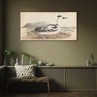 Tableau photo sur verre Un canard sur un paysage marin