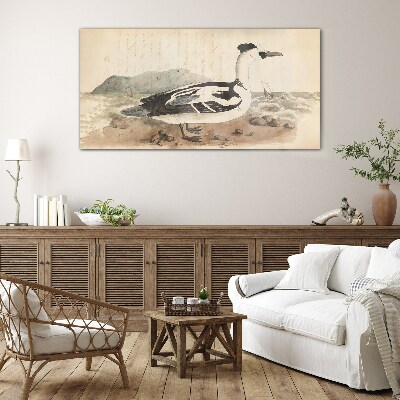 Tableau photo sur verre Un canard sur un paysage marin