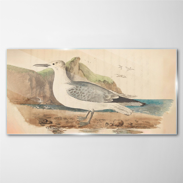 Tableau en verre Oiseau de mer sur la plage