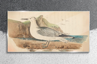 Tableau en verre Oiseau de mer sur la plage