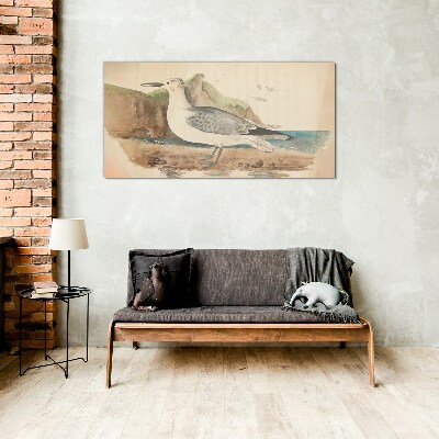 Tableau en verre Oiseau de mer sur la plage