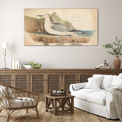 Tableau en verre Oiseau de mer sur la plage