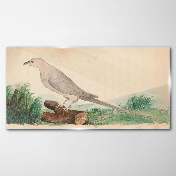 Tableau sur verre Un oiseau sur fond de nature