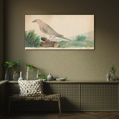 Tableau sur verre Un oiseau sur fond de nature